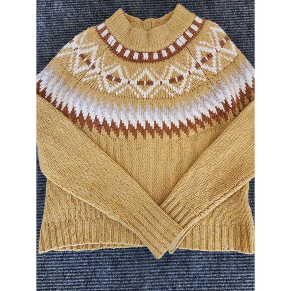 American Eagle Outfitters Sweaters - American Eagle Outfitters XS Yellow Nordic Pattern Mock Neck Sweater Fair Isle